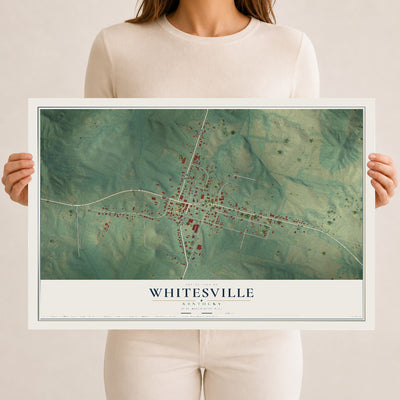Map of Whitesville, Kentucky, 12 x 18 inch unframed archival matte print