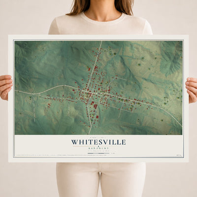 Map of Whitesville, Kentucky, 18 x 24 inch unframed archival matte print