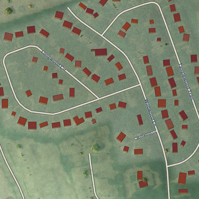 Close-up of the map of Wildwood, Kentucky print showing street and building detail