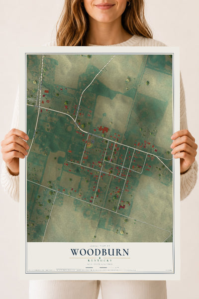 Map of Woodburn, Kentucky, 18 x 24 inch unframed archival matte print