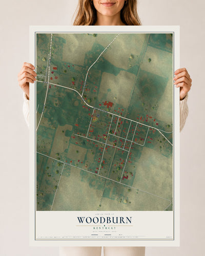 Map of Woodburn, Kentucky, 24 x 36 inch unframed archival matte print