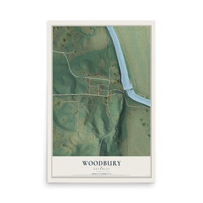 Map of Woodbury, Kentucky, 12 x 18 inch unframed archival matte print