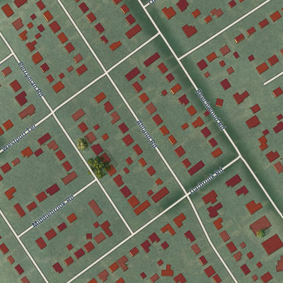 Close-up of the map of Woodlawn Park, Kentucky print showing street and building detail