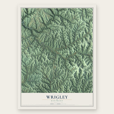 Wrigley, Kentucky map print, the full design