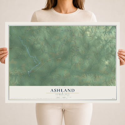 Map of Ashland, Louisiana, 18 x 24 inch unframed archival matte print