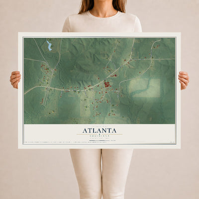Map of Atlanta, Louisiana, 24 x 36 inch unframed archival matte print