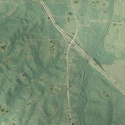Second close-up of the map of Ball, Louisiana print showing more streets and buildings