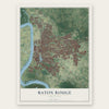Baton Rouge, Louisiana map print, the full design