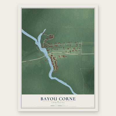Bayou Corne, Louisiana map print, the full design
