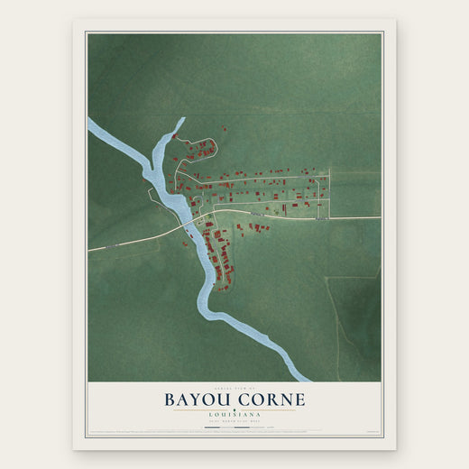 Bayou Corne, Louisiana map print, the full design