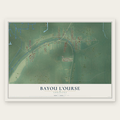 Bayou L'Ourse, Louisiana map print, the full design