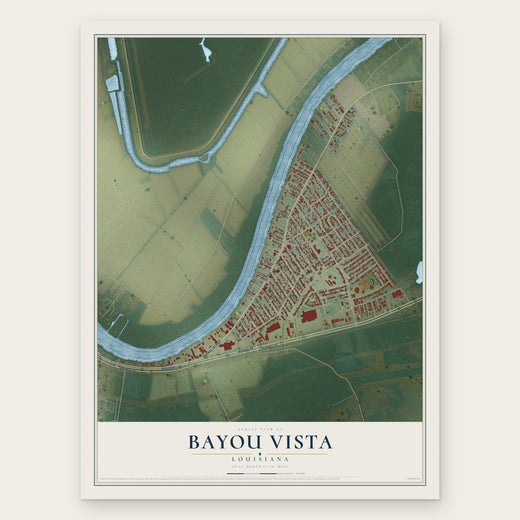Bayou Vista, Louisiana map print, the full design