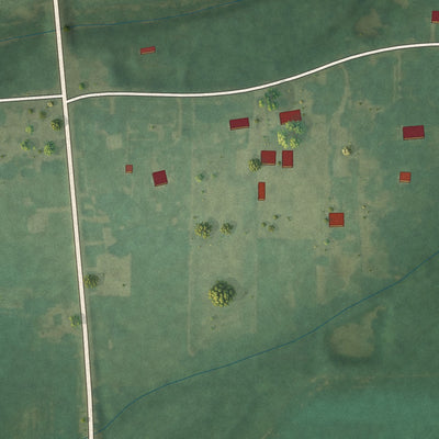 Second close-up of the map of Belcher, Louisiana print showing more streets and buildings
