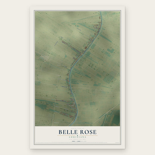 Belle Rose, Louisiana map print, the full design