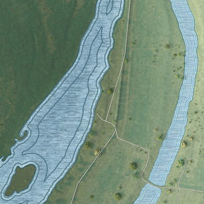 Second close-up of the map of Benton, Louisiana print showing more streets and buildings