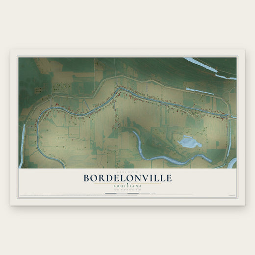 Bordelonville, Louisiana map print, the full design