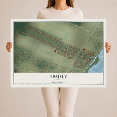 Map of Brusly, Louisiana, 24 x 36 inch unframed archival matte print