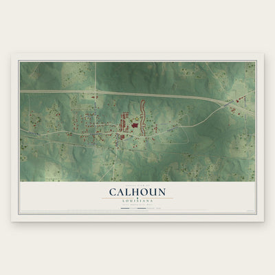 Calhoun, Louisiana map print, the full design
