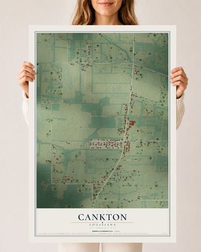Map of Cankton, Louisiana, 24 x 36 inch unframed archival matte print