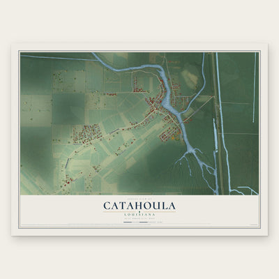 Catahoula, Louisiana map print, the full design