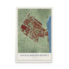 Map of Central Business District, Louisiana, 12 x 18 inch unframed archival matte print