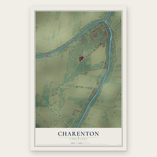 Charenton, Louisiana map print, the full design