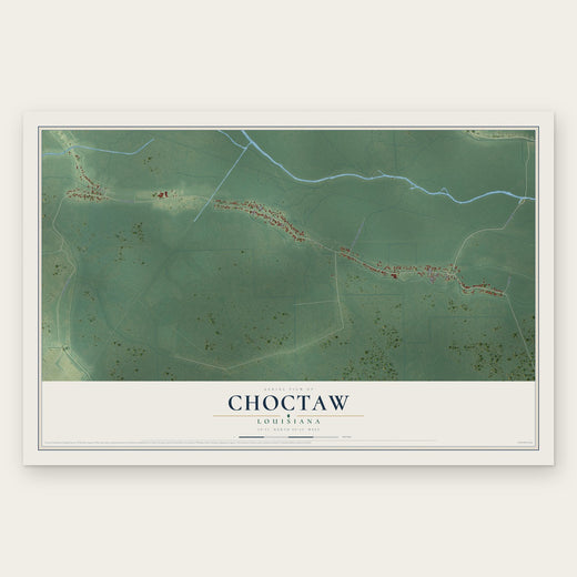 Choctaw, Louisiana map print, the full design