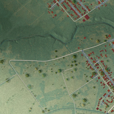 Second close-up of the map of Church Point, Louisiana print showing more streets and buildings