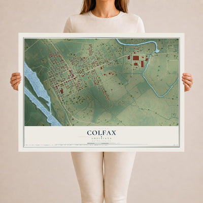 Map of Colfax, Louisiana, 24 x 36 inch unframed archival matte print