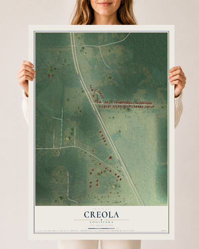 Map of Creola, Louisiana, 24 x 36 inch unframed archival matte print