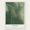 Crescent, Louisiana map print, the full design