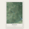 Deville, Louisiana map print, the full design