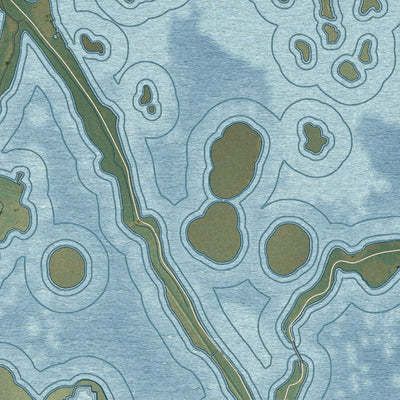 Close-up of the map of Dulac, Louisiana print showing street and building detail