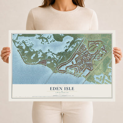Map of Eden Isle, Louisiana, 12 x 18 inch unframed archival matte print