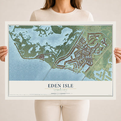 Map of Eden Isle, Louisiana, 18 x 24 inch unframed archival matte print