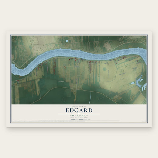 Edgard, Louisiana map print, the full design