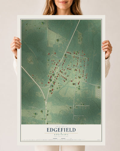 Map of Edgefield, Louisiana, 24 x 36 inch unframed archival matte print