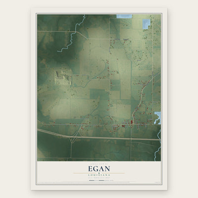 Egan, Louisiana map print, the full design