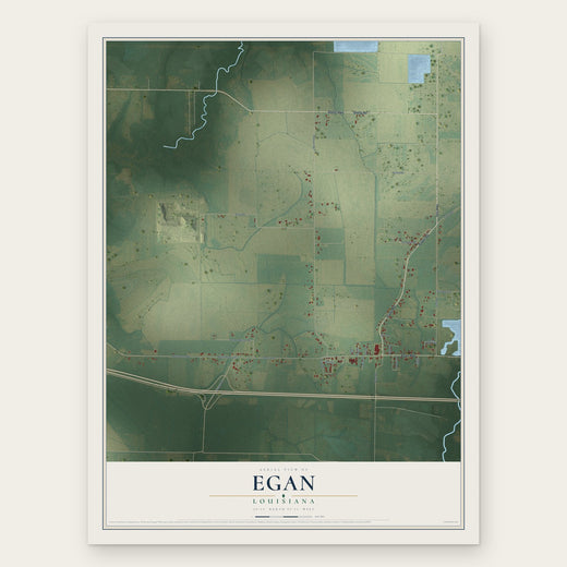 Egan, Louisiana map print, the full design