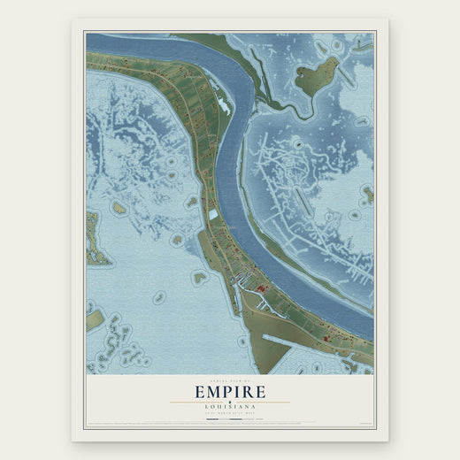 Empire, Louisiana map print, the full design
