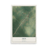 Map of Eros, Louisiana, 12 x 18 inch unframed archival matte print