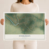Map of Evergreen, Louisiana, 12 x 18 inch unframed archival matte print