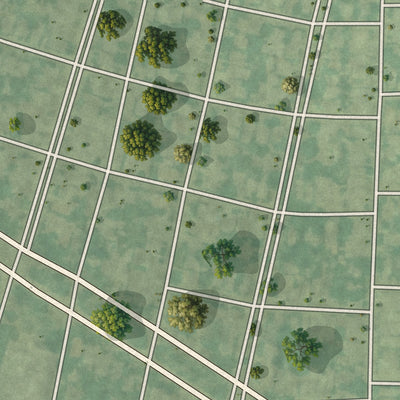 Second close-up of the map of Freret, Louisiana print showing more streets and buildings
