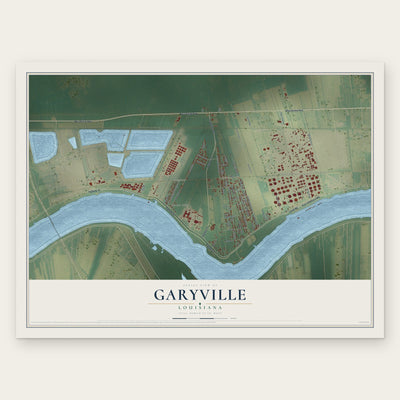 Garyville, Louisiana map print, the full design