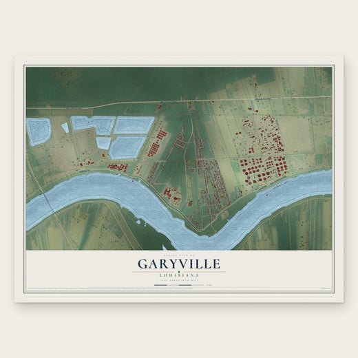 Garyville, Louisiana map print, the full design