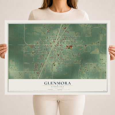 Map of Glenmora, Louisiana, 18 x 24 inch unframed archival matte print