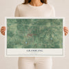 Map of Grambling, Louisiana, 12 x 18 inch unframed archival matte print