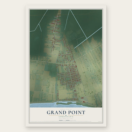 Grand Point, Louisiana map print, the full design