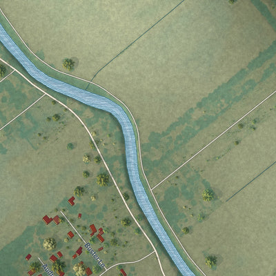 Second close-up of the map of Grosse Tete, Louisiana print showing more streets and buildings