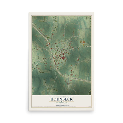 Map of Hornbeck, Louisiana, 12 x 18 inch unframed archival matte print